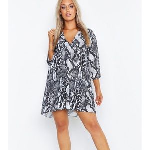 Snake Print Smock Dress